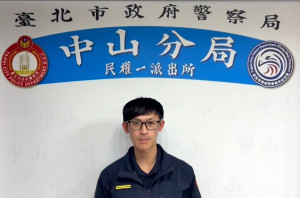 台北市警局中山分局民權一派出副所長所員警林政宏。（圖／台北市府警察局中山分局提供）