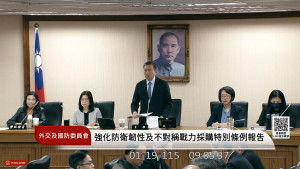 外交及國防委員會召委王定宇（中）。（圖／翻攝自國會頻道YouTube直播）