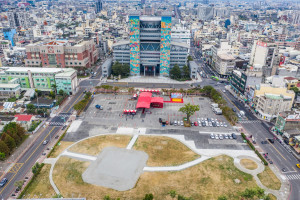 嘉義市「市民中心北棟大樓」北棟基地空拍圖／嘉義市府提供