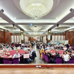 嘉義市政府昨（2）日晚間舉辦嘉義市丹娜絲颱風捐款感恩餐會，市長黃敏惠率市府團隊出席感謝各界第一時間伸出援手／嘉義市府提供