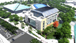 「湖口樂活館」座落在王爺壟運動公園旁，滿足各年齡層運動民眾。