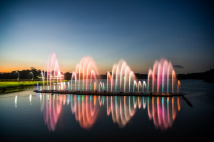 嘉義市蘭潭水庫將自2月25日起暫停音樂噴泉演出／嘉義市府提供