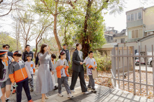 竹市大庄國小通學步道完工啟用，市長高虹安視察。