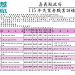 嘉義縣政府勞青處115年預計舉辦13班多元專業課程／嘉義縣府提供