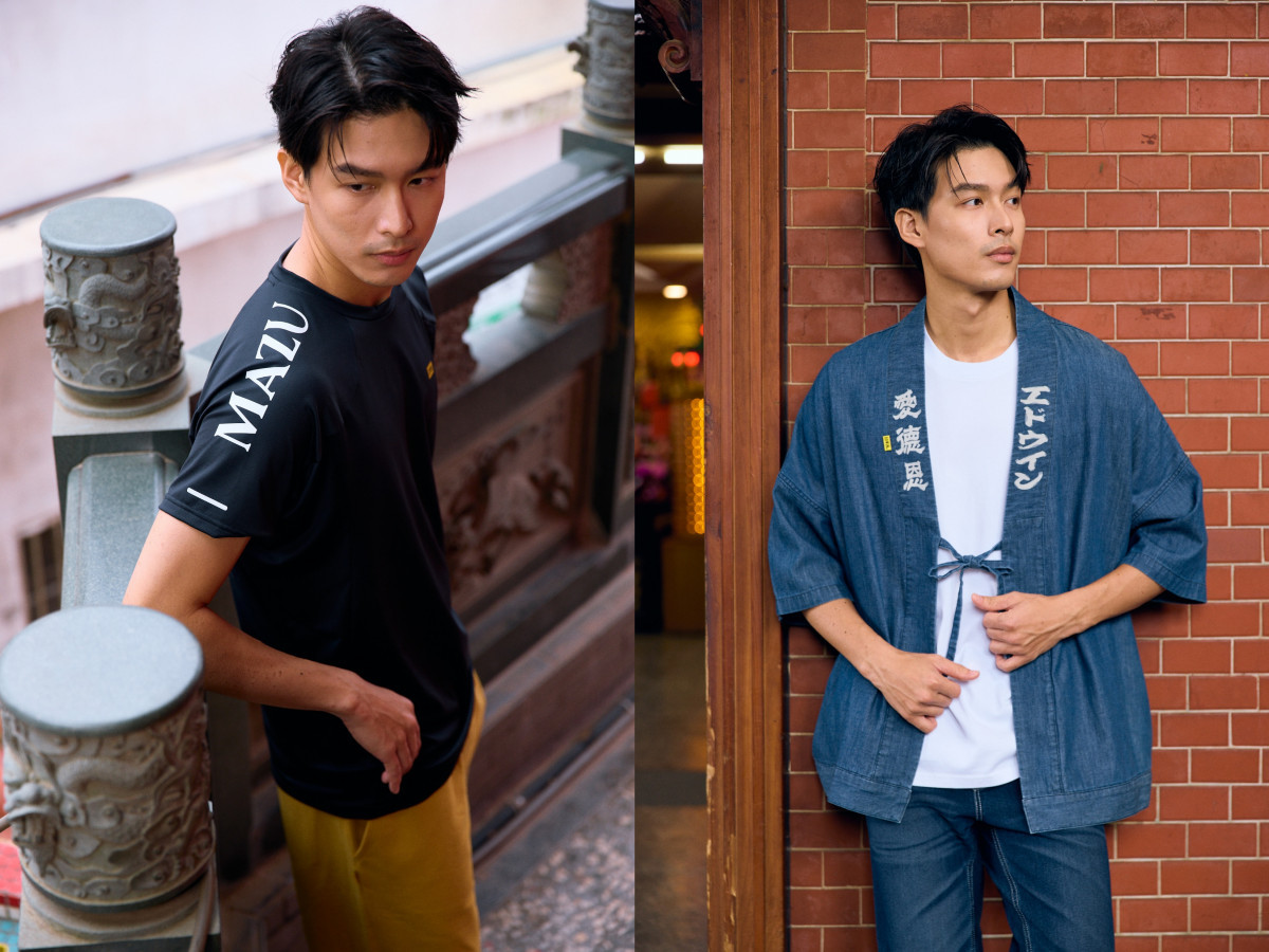 白沙屯聯名系列-演員黃丞邦示範-MAZU運動短袖T、牛仔短袖法被。