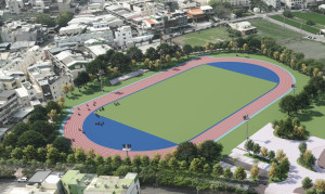 補足訓練場地缺口，和美400公尺田徑場動工年底完工。圖／彰化縣政府提供