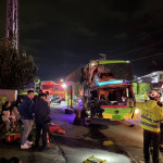 蘆竹警分局迅速處置榮安路大客車事故。