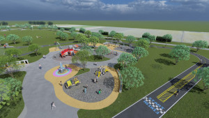 「墓仔埔」變遊戲場，大城2號公園翻轉成親子歡樂基地。圖／彰化縣政府提供