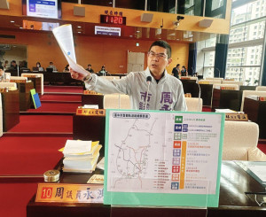 周永鴻議員以統計數據說，台中國際機場目前共有21條公車路線，但行經豐原的僅有8條。