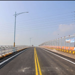 縣道145甲線崙子大橋改建拓寬工程，現已完成第一階段北上線(嘉義往雲林方向)新橋施作/翻攝照片