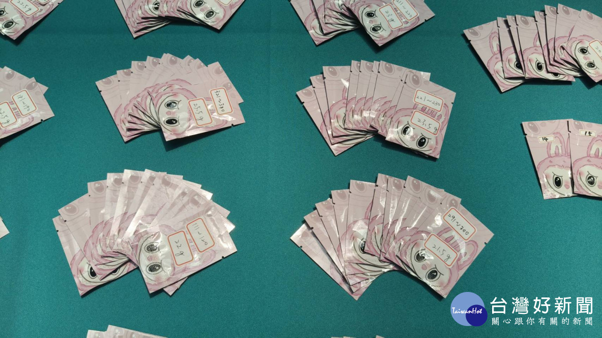 不法集團以「拉布布（Labubu）」圖案作為毒咖啡包裝／陳致愷攝影