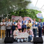 桃園市長張善政前往龍潭區，出席「115年桃園桐花祭主題活動暨伯公祭儀」合影。