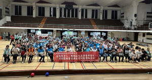 東華盃地板滾球挑戰賽開打。（記者扶小萍攝）