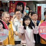 國民黨彰化市長初選女將溫芝樺表態，主張公平民調、藍白合作拚整合。圖／記者鄧富珍攝