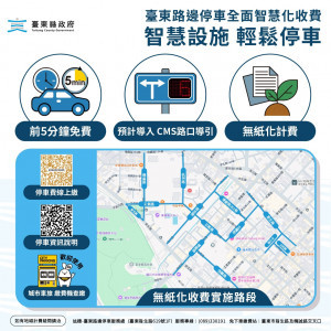 臺東智慧路邊停車6/1上線　四大超商補單繳費全面開通