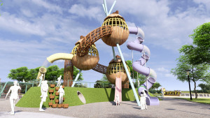 雞蛋王國變身親子新樂園！彰化首座雞蛋主題公園（模擬圖）落腳芳苑。圖／彰化縣政府提供