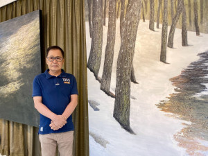 彰濱秀傳20周年深耕人文藝術，瀰力村男當代繪畫個展登場。圖／秀傳提供