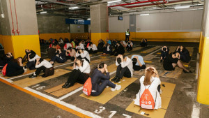 國賓大飯店防空疏散避難情況。