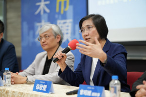 徐欣瑩出席竹北市長候選人吳旭智主辦的未來發展願景座談會。