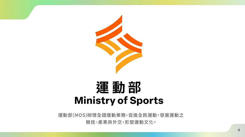 運動部標誌。（圖／資料照片，圖源：行政院新聞傳播處）