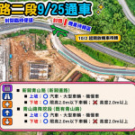 青山路二段恢復通行及機車待轉區開放交通動線示意圖。