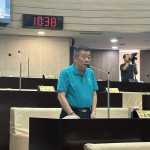 吳國昌議員肯定埔里地政所宿舍終於發包出去。（記者扶小萍攝）