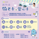 自115年10月1日起，敬老卡及愛心卡每月社福點數將由現行800點提高至1,200點。