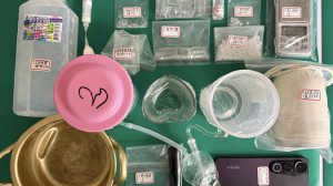 警方查獲溫男藏匿的安非他命、愷他命、依托咪酯煙油及分裝工具等證物。（圖/陳招宗翻攝）