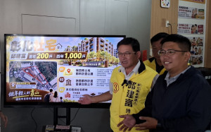 邱建富提四年千戶社宅政見，保四旁土地變更成推動契機。圖／邱建富競總提供
