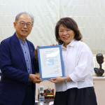 嘉義市長黃敏惠昨(28)日接見亞太管樂指導者協會(APBDA)榮譽理事長葉樹涵教授，並接受2027年亞太管樂盛會議定書／市府提供