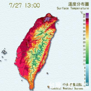 熱爆了！台北飆38.5度　7月歷史第2高溫（圖／中央氣象局提供）