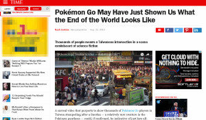 Pokémon Go May Have Just Shown Us What the End of the World Looks Like（圖／翻攝自《時代雜誌》網站）