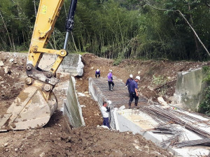 蘇迪勒颱風沖毀桃園市復興區合流部落，新合流部落目前正積極施工中，預計106年竣工