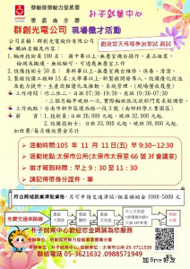 1111光棍節群創光電現場徵才，就業享補助的好機會