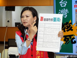 市議員林燕祝質詢，問賴市長敢不敢宣誓吃兩年福島核災食品，並承諾絕不進口日本核災食品。