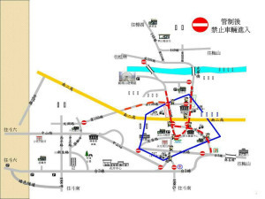 雲林縣警局公佈劍湖山跨年煙火晚會交通管制點和接駁車進散場等示意圖。（記者簡勇鵬翻攝）