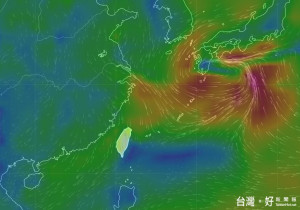 鄭明典8日在臉書貼出一張地面氣流圖分析表示，這股東北季風的源頭是中國大陸，流經海面的距離短，過程中也並沒有明顯雨區，所以會夾帶大陸的霾到台灣來。（圖／翻攝自鄭明典臉書）