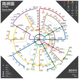 PTT網友tyntseng日前於在網路分享自製「同心圓狀」台北捷運路網圖，將官方版樹枝狀捷運路網圖改成以同心圓呈現，（圖／翻攝自PTT）