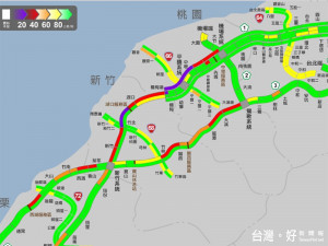 228連假擁車潮，高速公路4個路段塞爆了（圖／高公局）