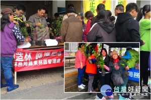 民眾熱烈響應羅東林區管理處贈苗植樹活動。（圖／羅東林區管理處提供）