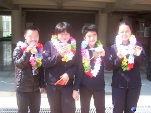苗栗特殊教育學校四名學生奪得冬奧四金一銀二銅佳績。（記者許素蘭／攝）