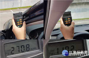 汽車貼冰酷隔熱紙A9系列，TES-1333太陽能測試儀 車內外測試，車外、車內因隔熱紙降低太陽能輔射比率為59.3% 。