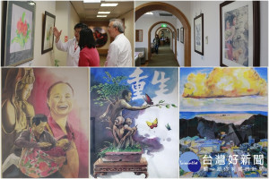 「牆內　牆外」受刑人畫展，引人多看一眼。（圖／記者陳木隆攝）