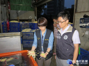 衛生局會同臺北市調查處於新店無市招豆芽菜製造廠現場查獲業者涉嫌非法添加工業用低亞硫酸鈉。（圖／衛生局提供）