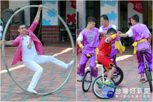 「新心劇團」慢飛天使飛臨童玩節園區戲藝。（圖／記者陳木隆攝）