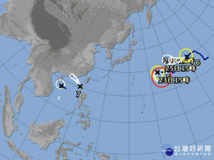 今年第七號颱風「洛克」於今日下午形成。（圖／翻攝自日本氣象廳）