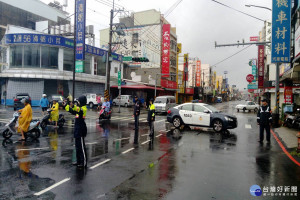 北台南永康區永大路一帶交通管制和疏導。(警方提供)