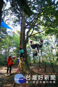 東眼山森林遊樂區將辦森林攀樹趣，即日起受理報名。(記者陳寶印攝)
