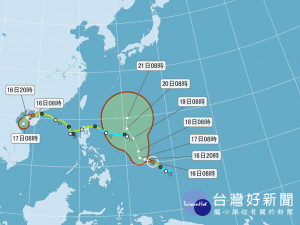 輕颱蘭恩侵台機率低，周末北部低溫恐降至20度（圖／取自中央氣象局網站）　