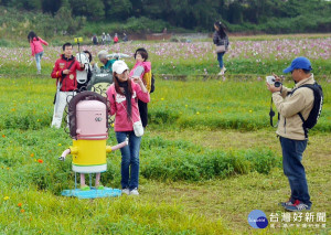 桃園市第三屆花彩節中壢場「花田童話遊樂園」正式登場。